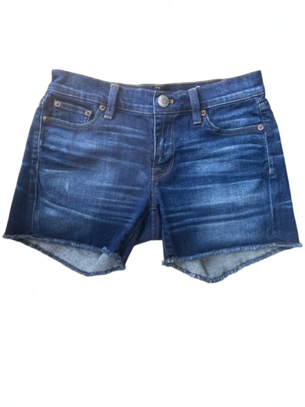 J. CREW Indigo Denim Frayed Hem Jean Shorts - Size 24